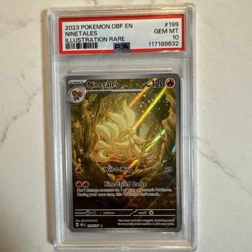 Pokemon 2023 Ninetales 199/197 Illustration Rare Obsidian Flames GEM MINT PSA 10