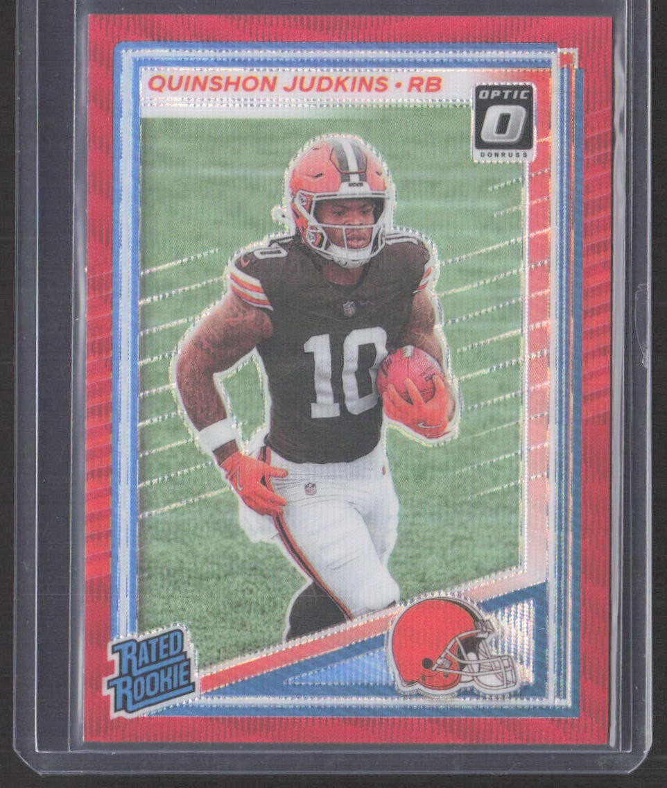 2025 Donruss Optic #252 Quinshon Judkins Red Hyper