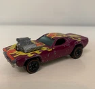 Hot Wheels Redline 1970 Rodger Dodger/ Plum with Yellow-Red flame- Hong Kong