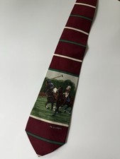 Vintage Polo Sport Ralph Lauren Tie Equestrian Horse Necktie USA Derby Jockey