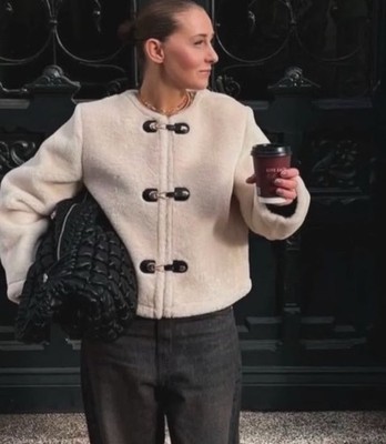 ZARA FW24 NEW WOMAN DOUBLE-FACED JACKET WITH TOGGLES ECRU XS-XXL