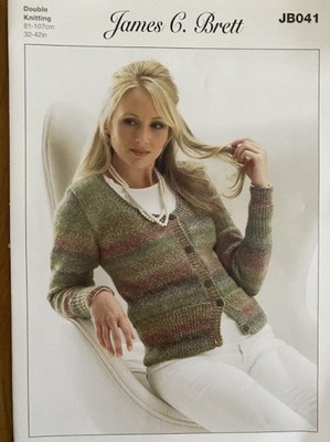 James C Brett JB041 Damen Strickjacke DK Strickmuster