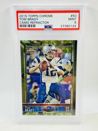 2015 Topps Chrome Tom Brady Camo Refractor #099/499 PSA 9