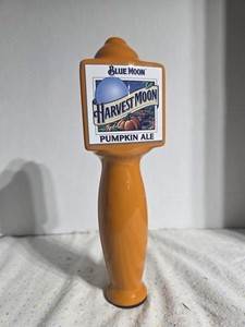 Blue Moon Harvest Moon Pumpkin Ale Ceramic Beer Tap Handle Orange
