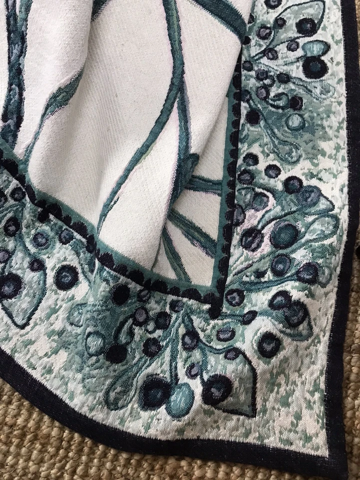 Manta Cobertor Suave Alrededores Hecha en Bélgica Jacquard King Tapiz Floral Foto 4 de 4