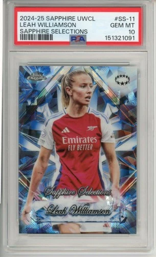 2024-25 TOPPS CHROME SAPPHIRE UEFA UWCL SELECTIONS LEAH WILLIAMSON PSA 10