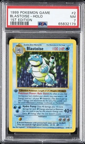 1999 POKEMON BASE SET 1ST EDITION #2 BLASTOISE-HOLO PSA 7