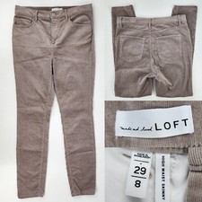 Made and Loved Loft Womens sz 29/8 30x27 High Waist Skinny Beige Corduroy Pants