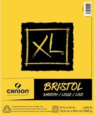 Canson XL Bristol Heavyweight Paper Pad 9"x12" Bright White 25 Sheets
