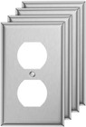 4-Pack Single Duplex Wall Switch Plate Outlet Cover - Stainless Steel Decorator 