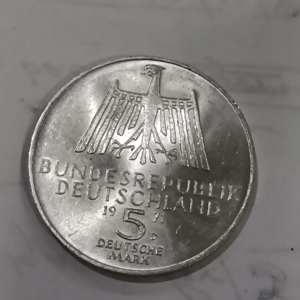 Coin 5 Deutsche mark 1971 D Albrecht Durer Germany - Image 2 of 2