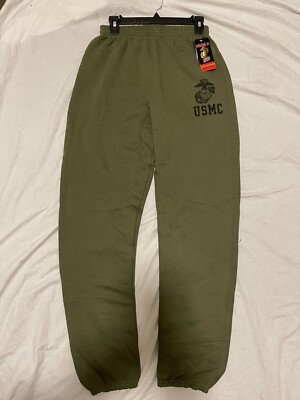 USMC PT Sweat Pant & Shirt Marine Corps Issue - Small GI OD Green