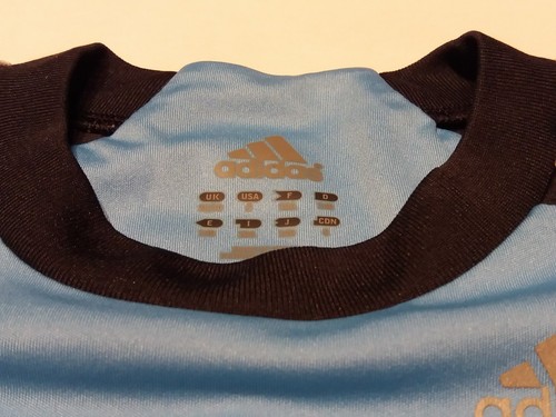 Maglietta da corsa bambini Adidas Climalite maniche corte blu chiaro camicia da corsa taglia 140 top - Foto 2 di 3