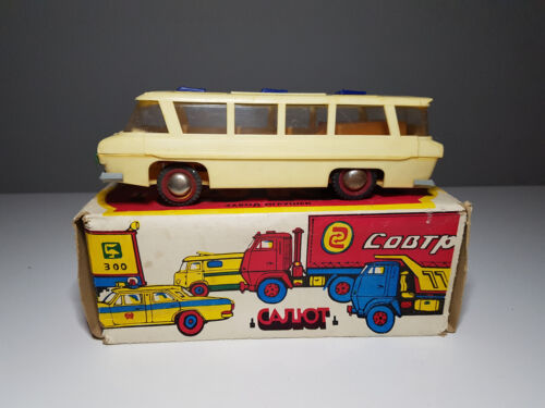 Vecchio giocattolo sovietico DDR auto bus ZIL 118 con cartone URSS veicolo unico - Foto 1 di 11