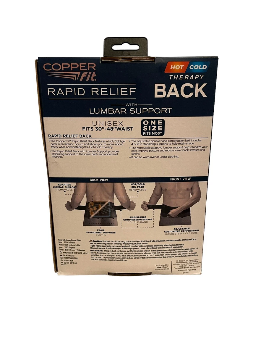 Copper Fit Rapid Relief 3-in1 Back Support Wrap: Hot/Cold Pack 754502041626