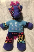 Build A Bear Rainbow Groovin' Giraffe Plush W/Happy Holidays Shirt. 18  Stuffed
