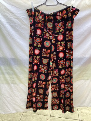 Warehouse Black Red Floral Loose Fit Playsuit Size 14 Uk Excellent  Condition UK