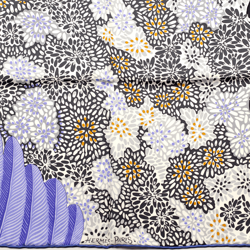 Hermes Schal L'ESPRIT DE LA FORET Seide Carre blau weiß ALICE SHIRLEY 90cm - Bild 2 von 6