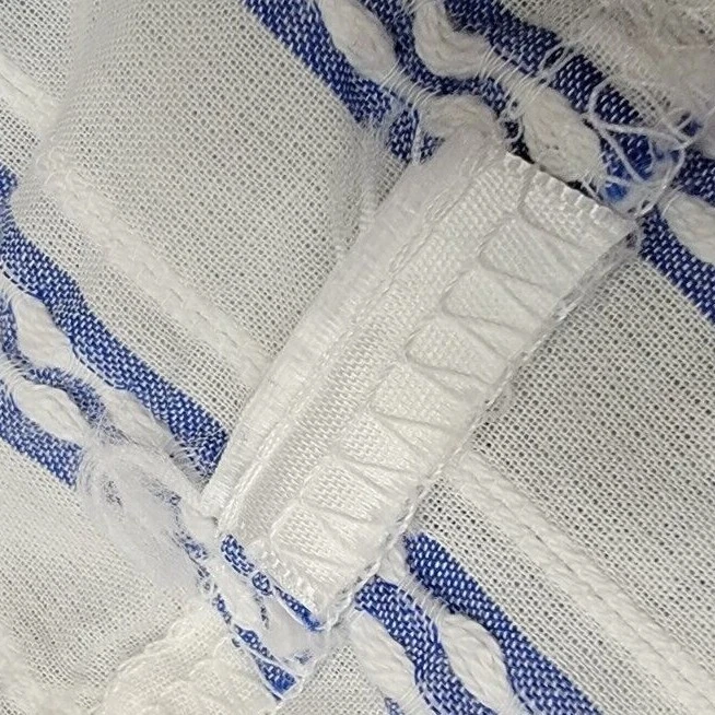 Camisa Top Blusa Liz Claiborne Mujer Talla S Pequeña Azul Blanco Rayas Foto 3 de 4