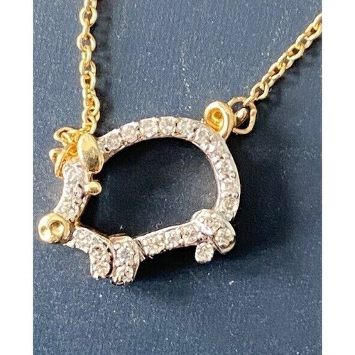 CUTE YELLOW GOLD AND DIAMOND PIGGY NECKLACE SKY - Picture 5 of 8