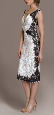 knee length dresses for ladies Camila Soutache Tea Cocktail – JS Collections main image 0