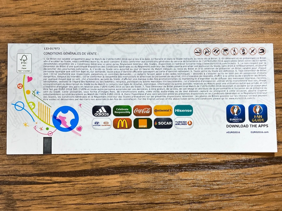UEFA EURO 2016 France Ticket - #11 Austria Hungary Unused | EBay