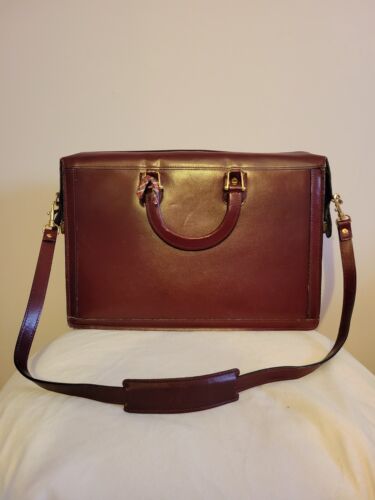vintage womens briefcase leather - Afbeelding 1 van 5