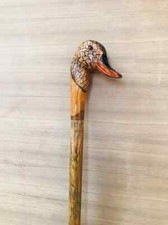 Wooden Duck Head Walking stick Handcrafted Wooden Cane with Elegant Carving Gift