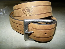 University of Missouri Mizzou Tigers Brown LEather Belt NEW Size 32" 32in