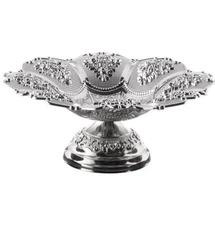 Turkish Rose Candy Treats Serving Bowl and Decor Piece - Silver | 248-K-11