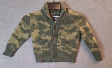 OshKosh B'Gosh Sweater 3T Green Camo Long Sleeve Button Up Cardigan