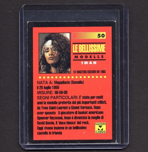 IMAN 1993 Masters Cards Edition Le Bellissime Model Card #50 PSA - Picture 2 of 2