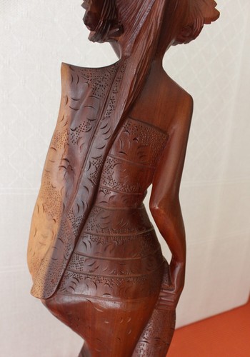 Vintage Hand Carved Balinese Lady Wood Sculpture Indonesia - Picture 17 of 18