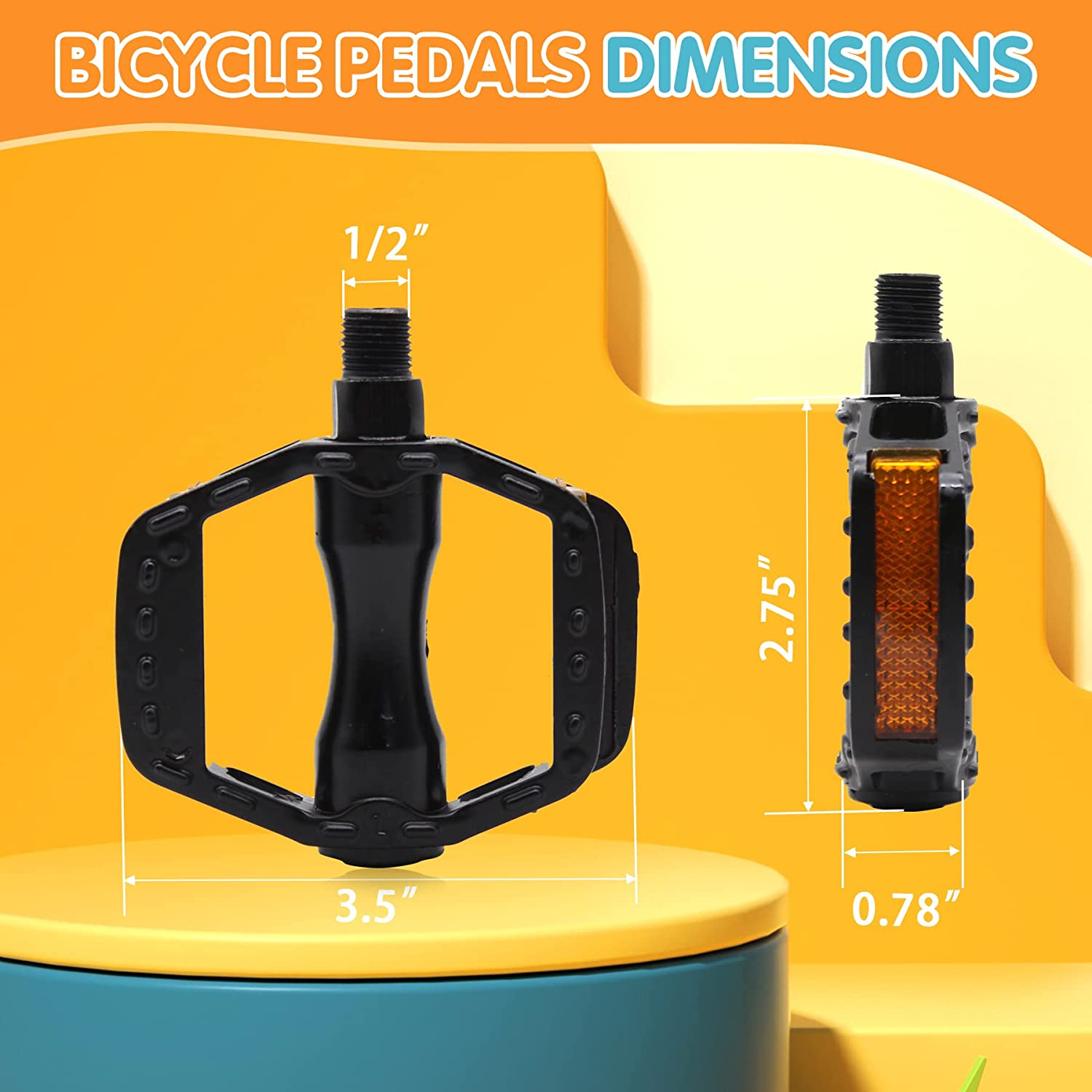 Kids Bike Pedals Made of Aluminum Alloy Youth Sized Bike Pedal Ultra
