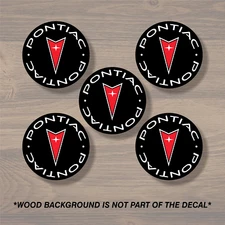 Pontiac Wheel Center Cap Overlay x5, Vinyl Decal Sticker