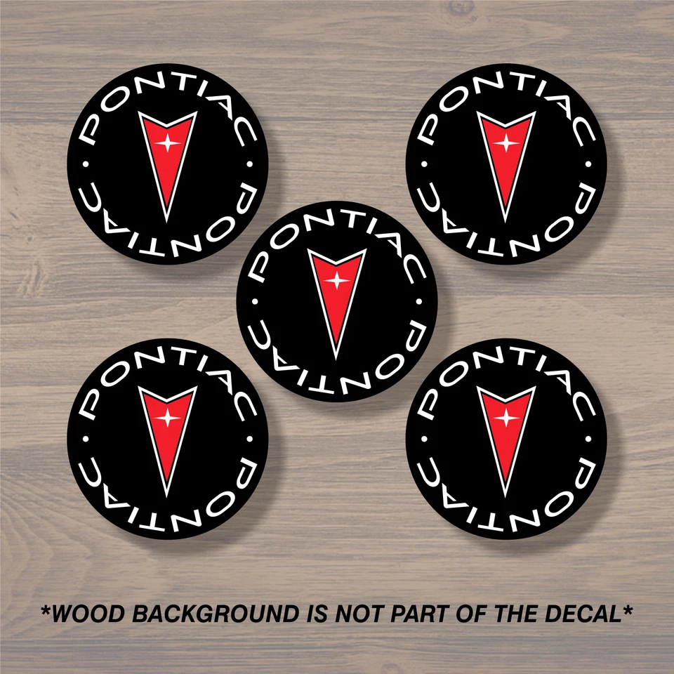 Pontiac Wheel Center Cap Overlay x5, Vinyl Decal Sticker