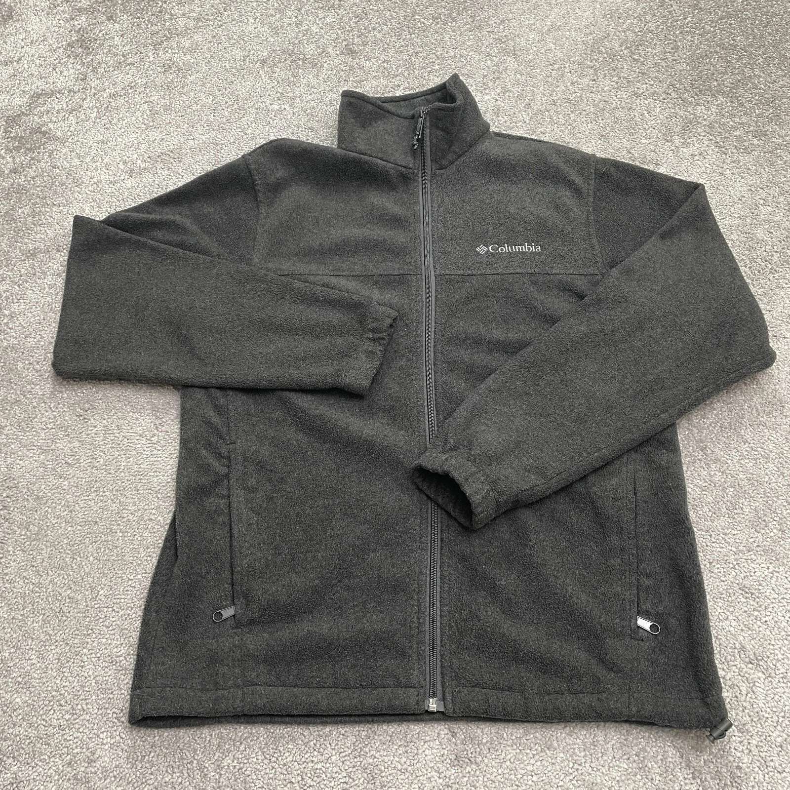 Columbia Steens Mountain Fleece Jacket Mens Small Gray Full Zip Outdoor Hiking