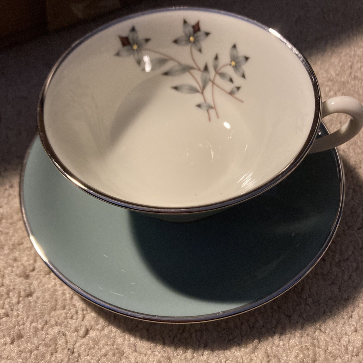 Vintage Kingsley By Lenox China Footed Tea Cup & Saucer Set, X-445