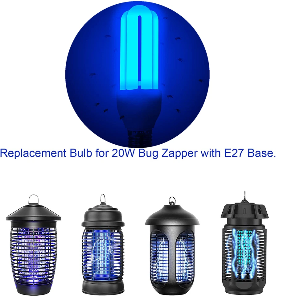 1 or 2 Pack 3U 20W Replacement Bulbs for 20W Bug Zapper with E27 Base Universal - Image 3 of 4