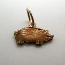 Sterling Silver BARBECUE PIG Charm for Bracelet PENDANT Cooking Gift BBQ Cute!