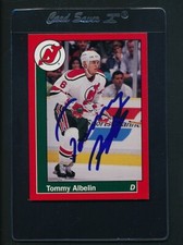 1990/91 Devils #6 Tommy Albelin Signed Auto *D203