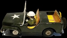 Tin Army Jeep With Driver