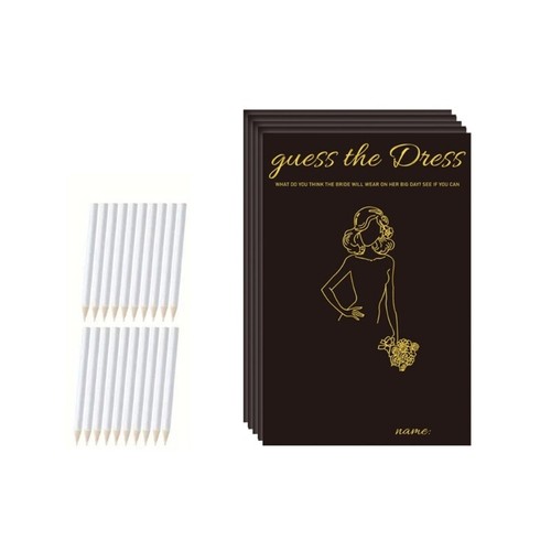 Luxurious Black Gold Card Set Bridal Shower Game Card With Writing Pencil 20PCS - Picture 7 of 8