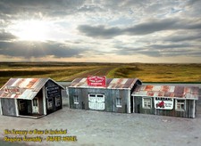 N Scale Buildings Kit - 3 Weathered Effect Sheds - Coverstock Model Kit SK2