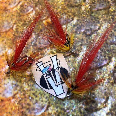 3 V Fly Size 10 Ultimate RV Red Flamethrower Double Salmon Flies 