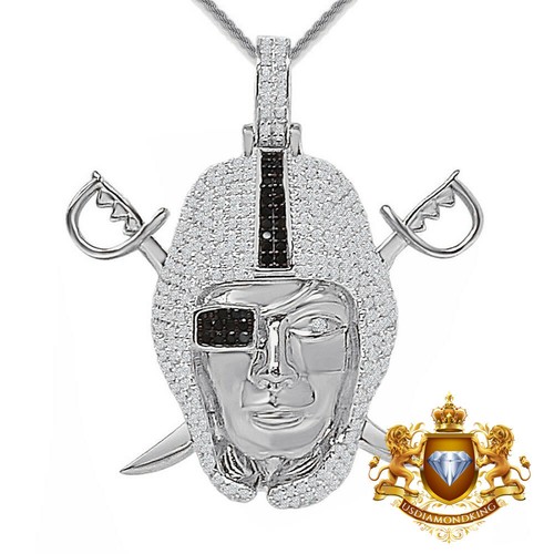 Real Sterling Silver Oakland Raiders Sports 14K Gold On 4.50 Cwt. Pendent Charm - Picture 7 of 18