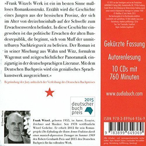 Thumbnail - Frank Witzel - Die Erfindung Der Roten Armee Fraktion Durch ... 10 Cd