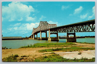 Vintage Postcard LA Baton Rouge Mississippi River Bridge -1898