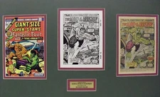 Org. Production Art FANTASTIC FOUR Giant Size #1 splash RICH BUCKLER art, matted