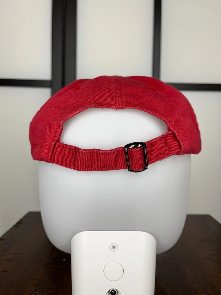 Sombrero Bebe Gorra Correa Trasera Mujer Rojo Ajustable Joya Bling Algodón Sarga A Foto 4 de 4